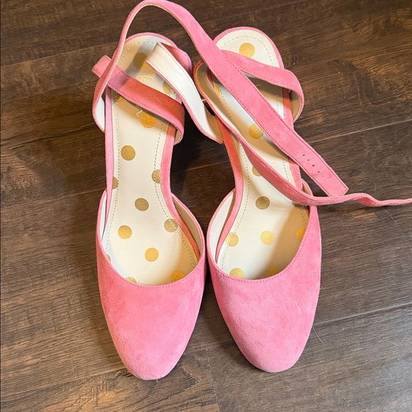 Pink Suede Heels Ankle Strap - Picture 3 of 5